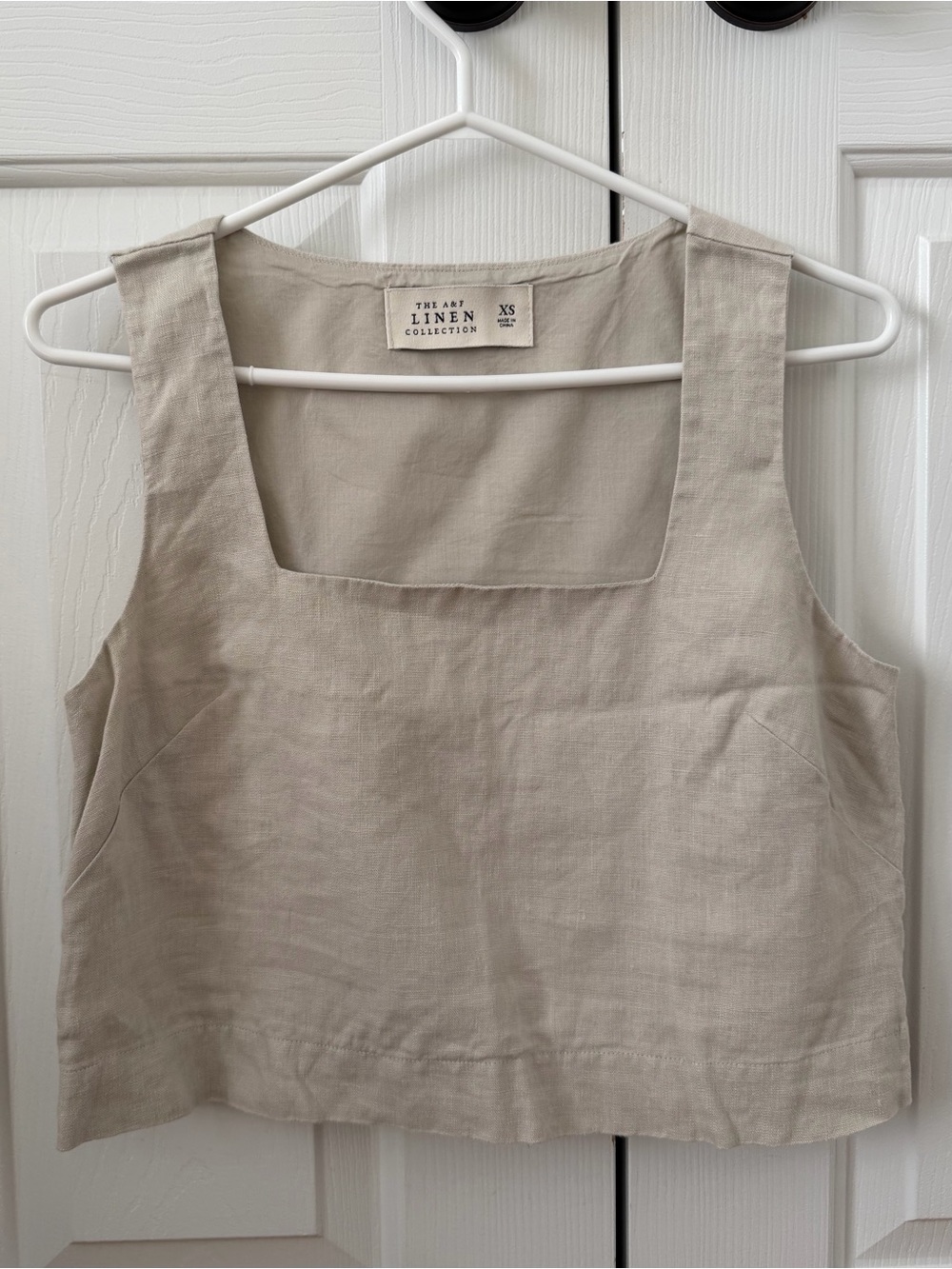 Abercrombie Beige Linen Square-Neck Top